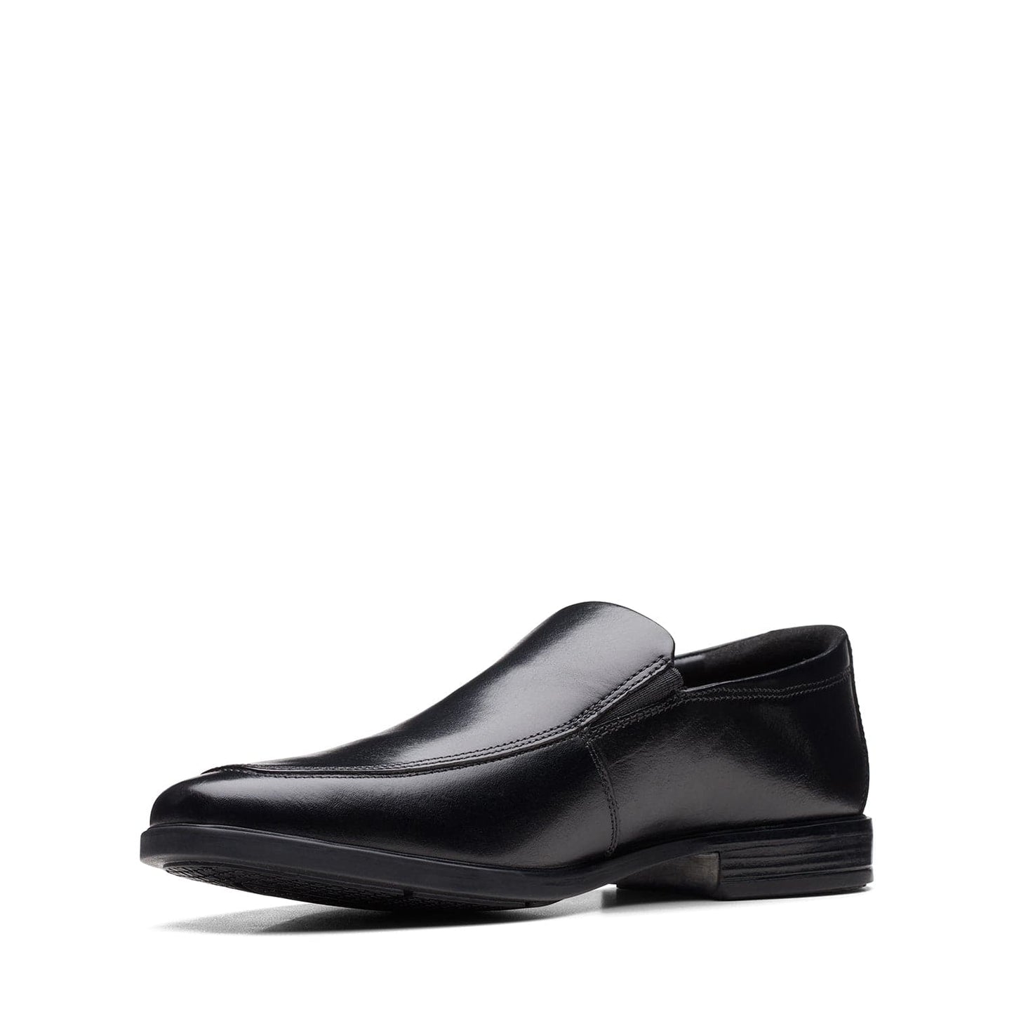Clarks Howard Edge Shoes - Black Leather - 261622468 - H Width (Wide Fit)
