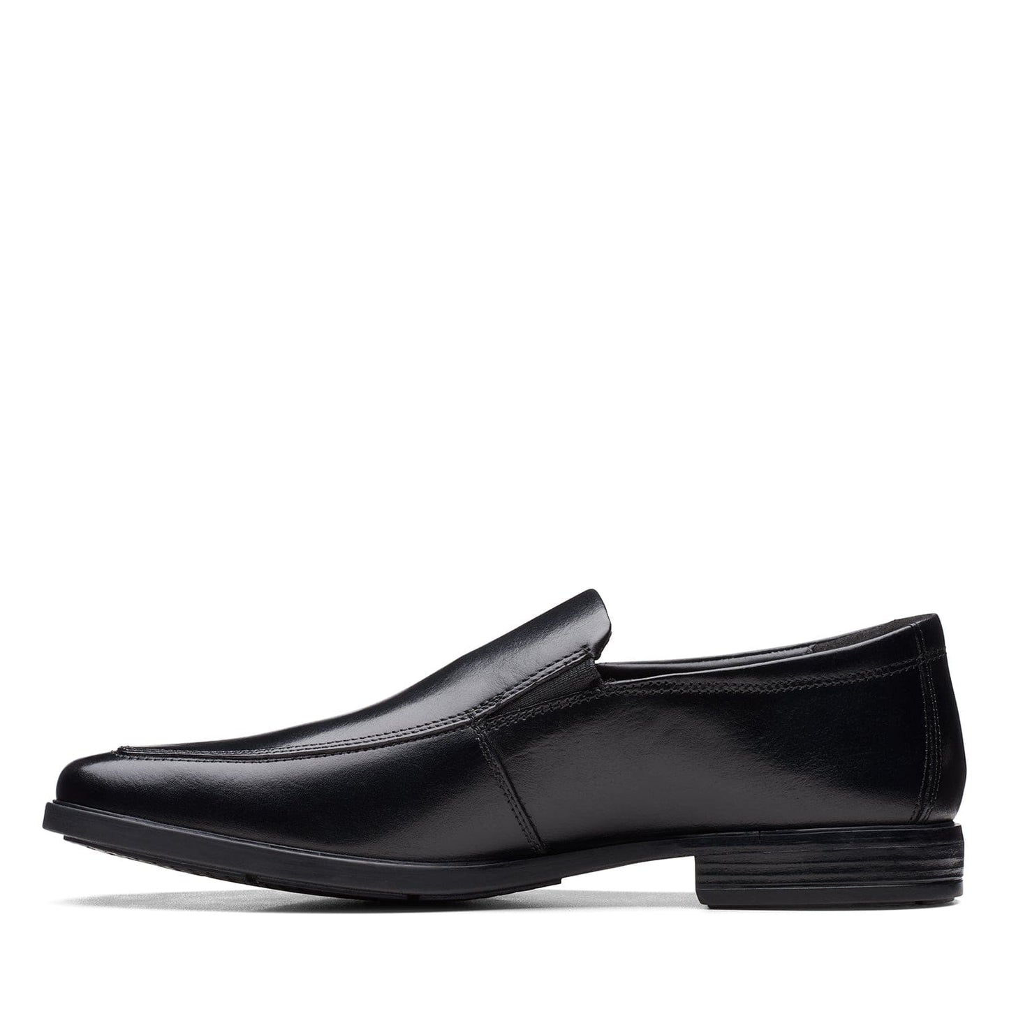 Clarks Howard Edge Shoes - Black Leather - 261622468 - H Width (Wide Fit)