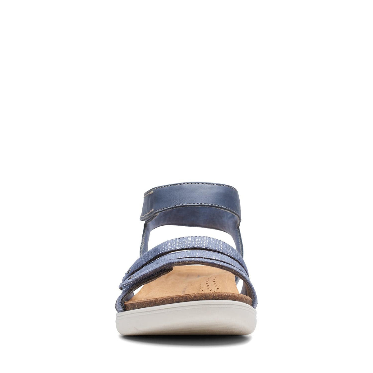 Clarks April Dove Sandals - Denim Blue Lea - 261705085 - E Width (Wide Fit)