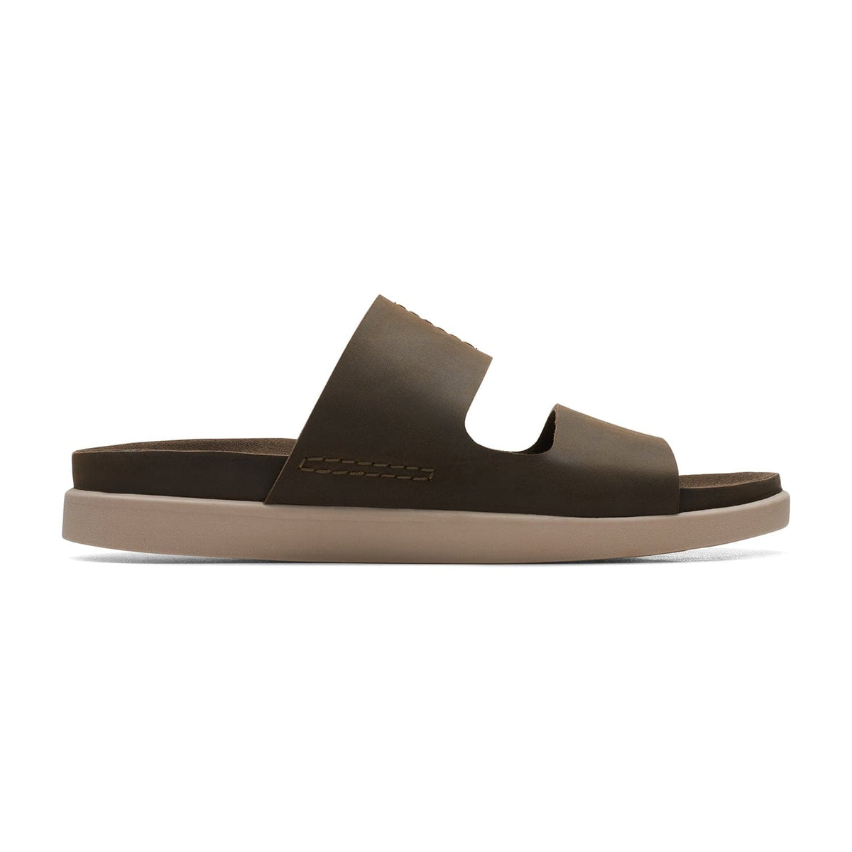 Clarks Sunder Coast Sandals - Dark Olive Lea - 261709457 - G Width (Standard Fit)
