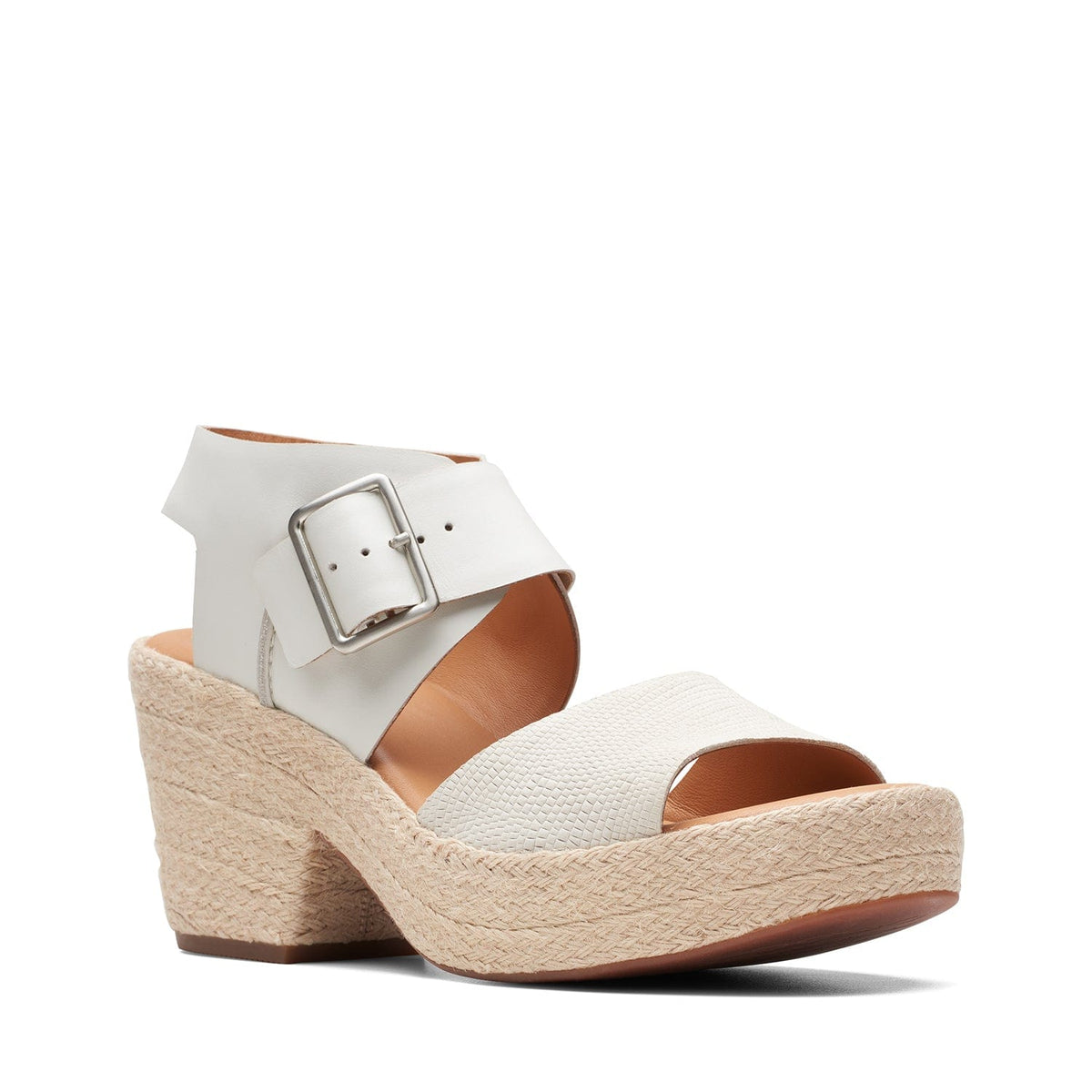 Clarks Kimmeihi Strap Sandals - White Combi - 261710124 - D Width (Standard Fit)