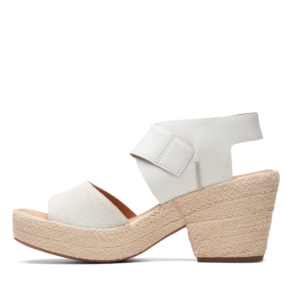 Clarks Kimmeihi Strap Sandals - White Combi - 261710124 - D Width (Standard Fit)