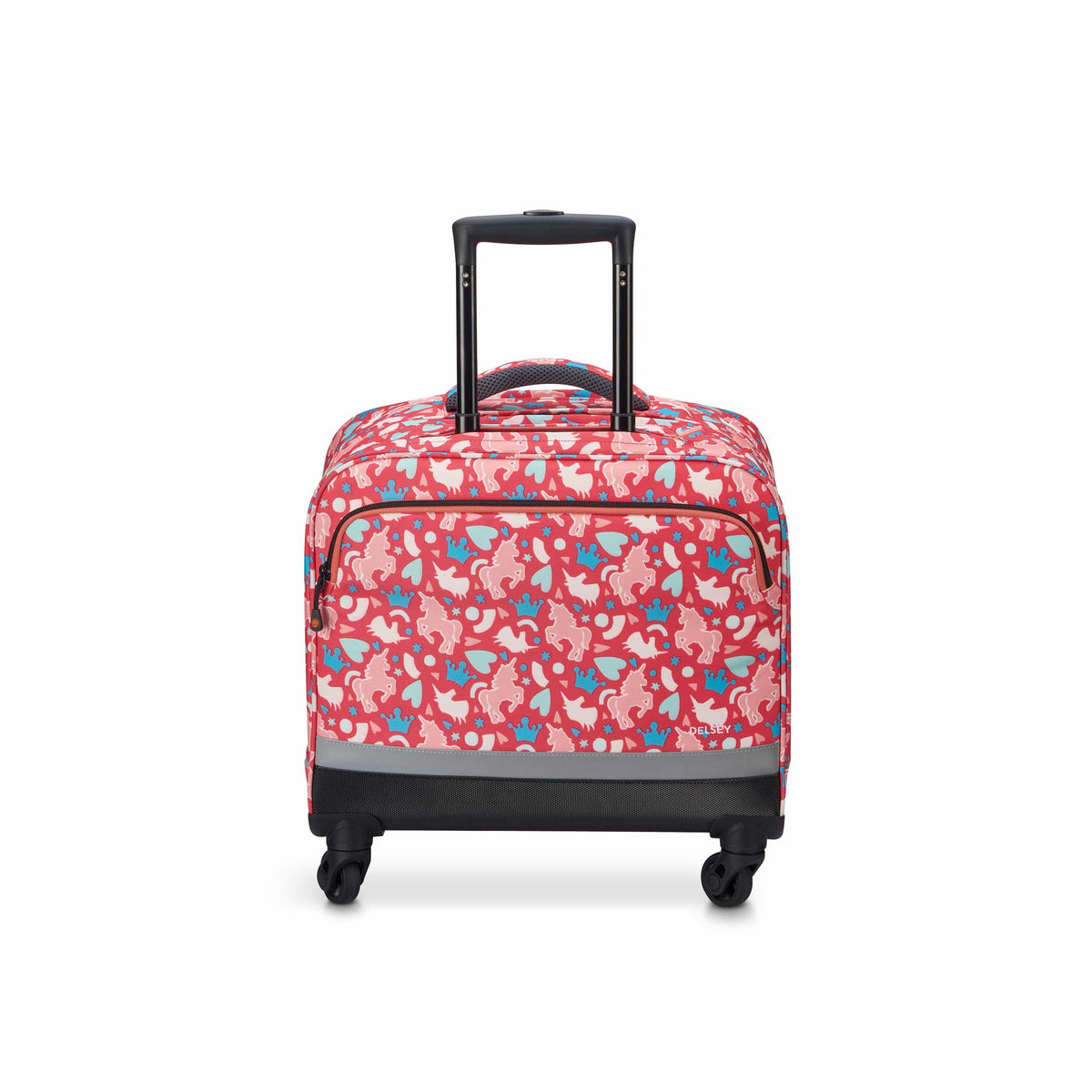 Delsey Paris BTS 2022 4 Wheel Pink Printing Wheeled School Bag