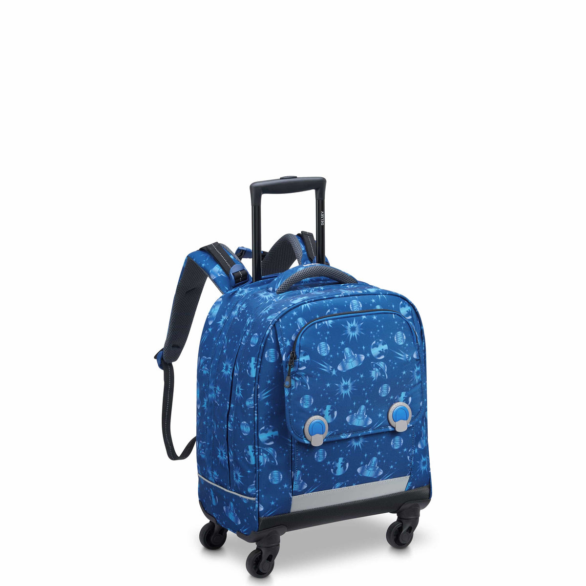 Delsey Paris BTS 2022 4 Wheel Blue Printing Wheeled School Bag