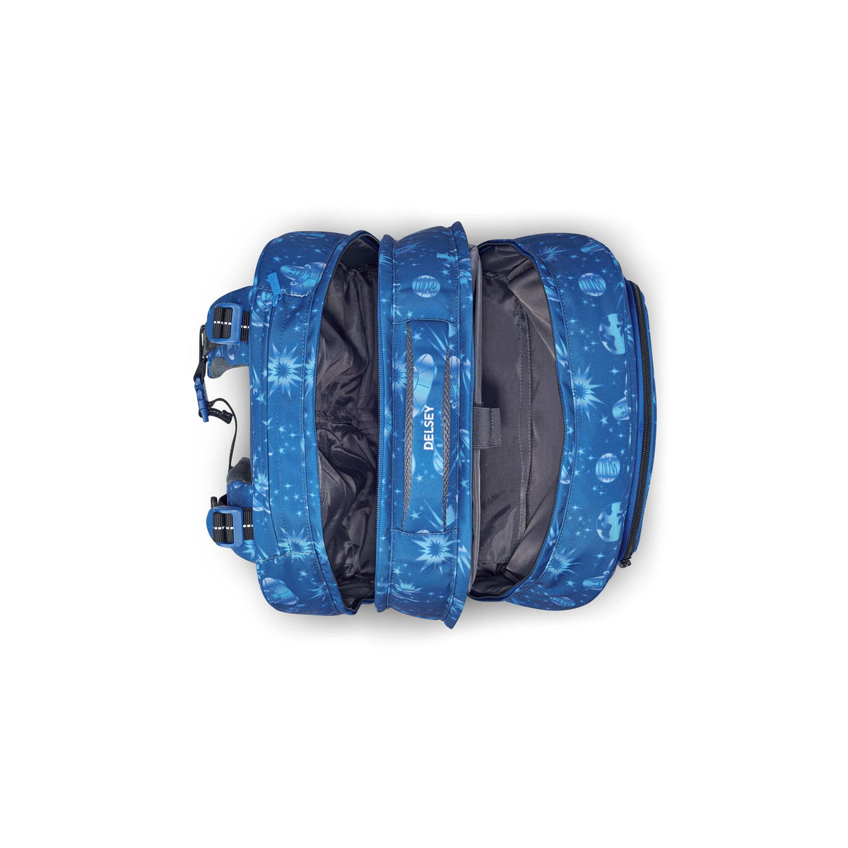 Delsey Paris BTS 2022 4 Wheel Blue Printing Wheeled School Bag