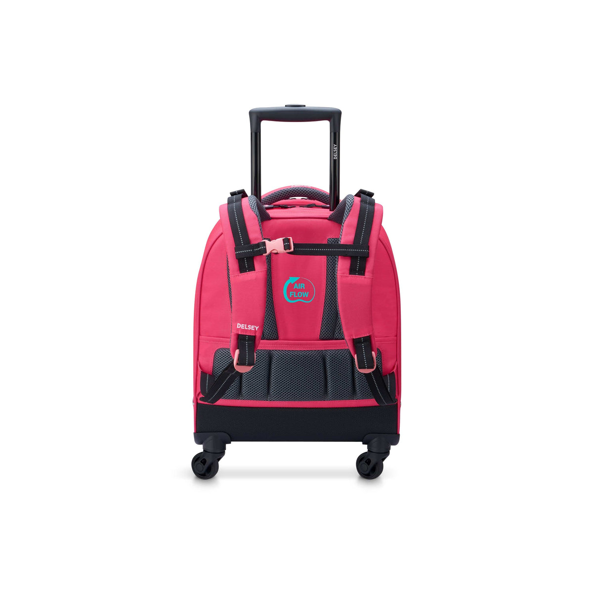 Delsey Paris BTS 2022 4 Wheel Pink Wheeled School Bag