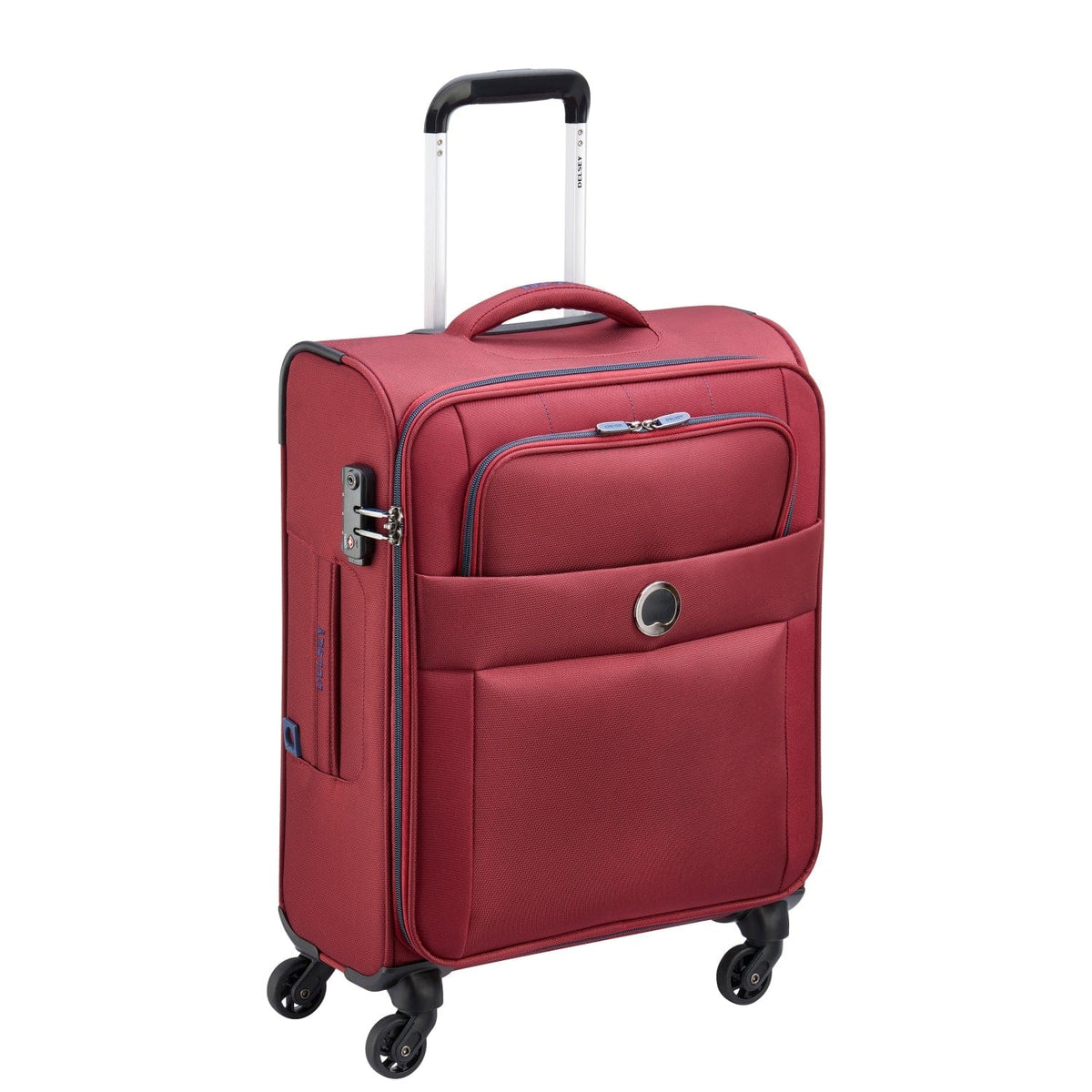 Delsey Cuzco 55cm Softcase 4 Wheel Cabin Luggage Trolley Case Red - 00390680104