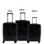 Echolac Extravagant Expandable 56+71+82cm Black Luggage Set