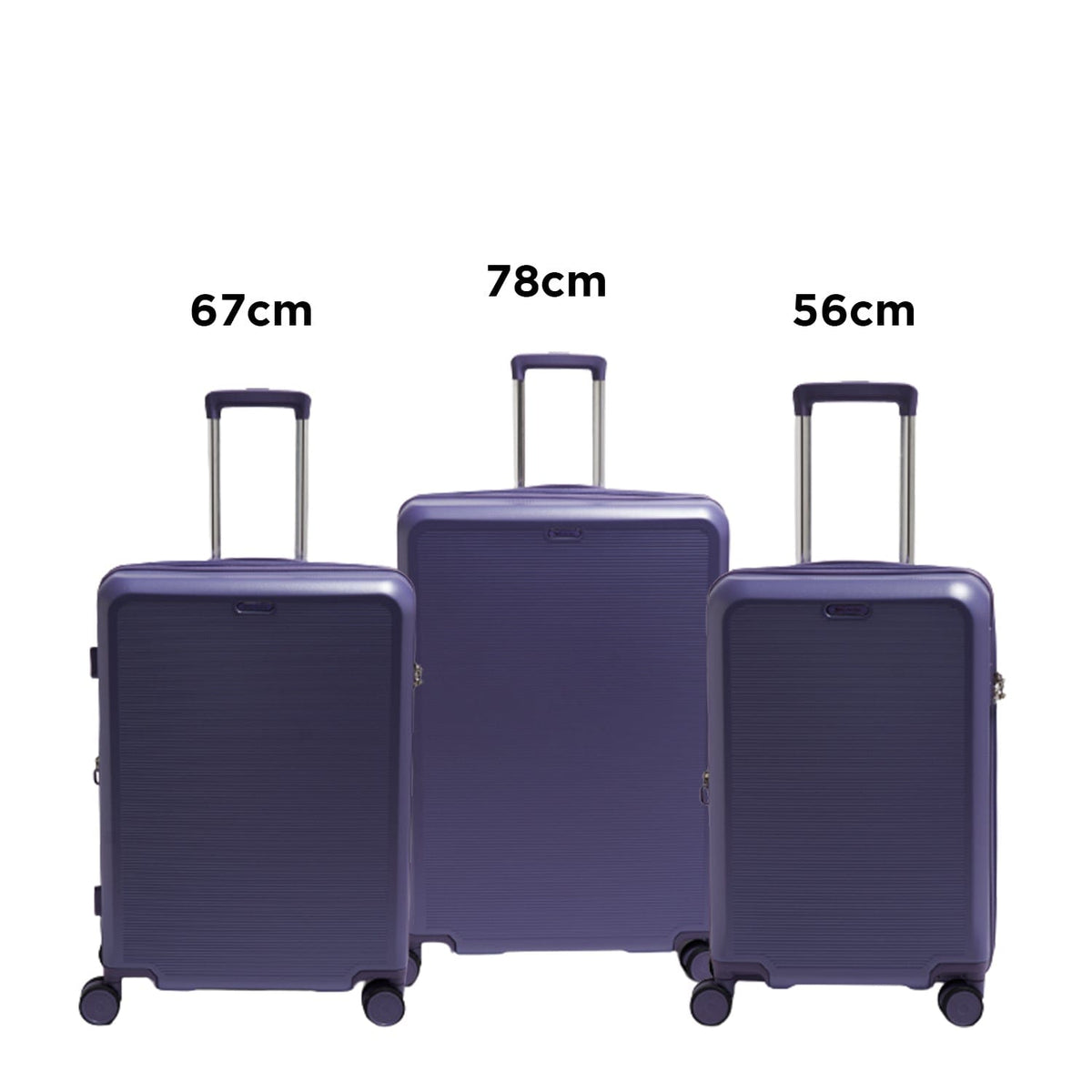Echolac Sense Expandable 56+67+78cm Purple Luggage Set