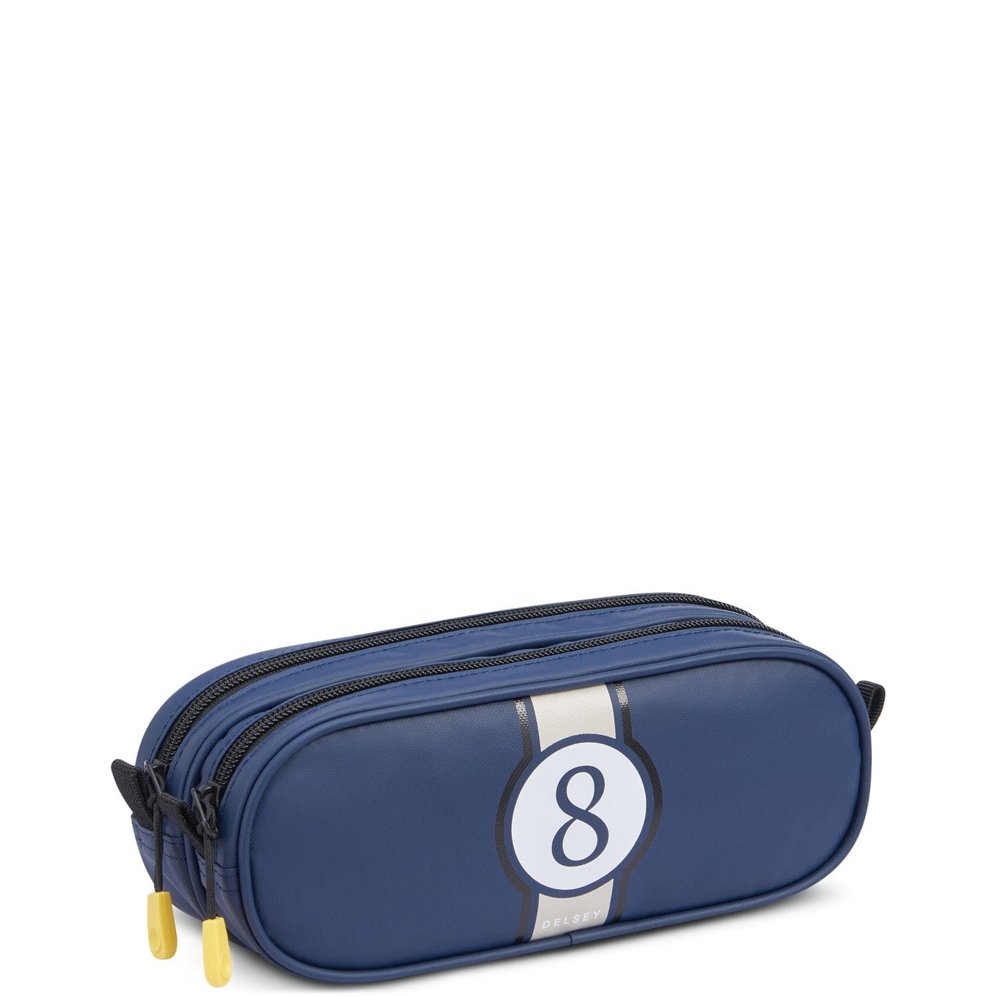 Delsey Paris BTS 2023 Top Zip Opening 2 Compartment Blue Printing Pencil Case