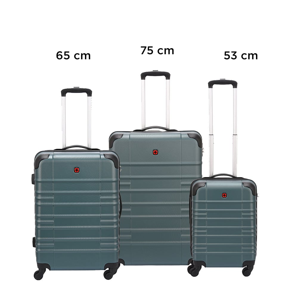 Wenger Amplar 3 Piece 53+65+75cm Hardside Non-Expandable Check-In Luggage Trolley Set Deep Lake - 653151