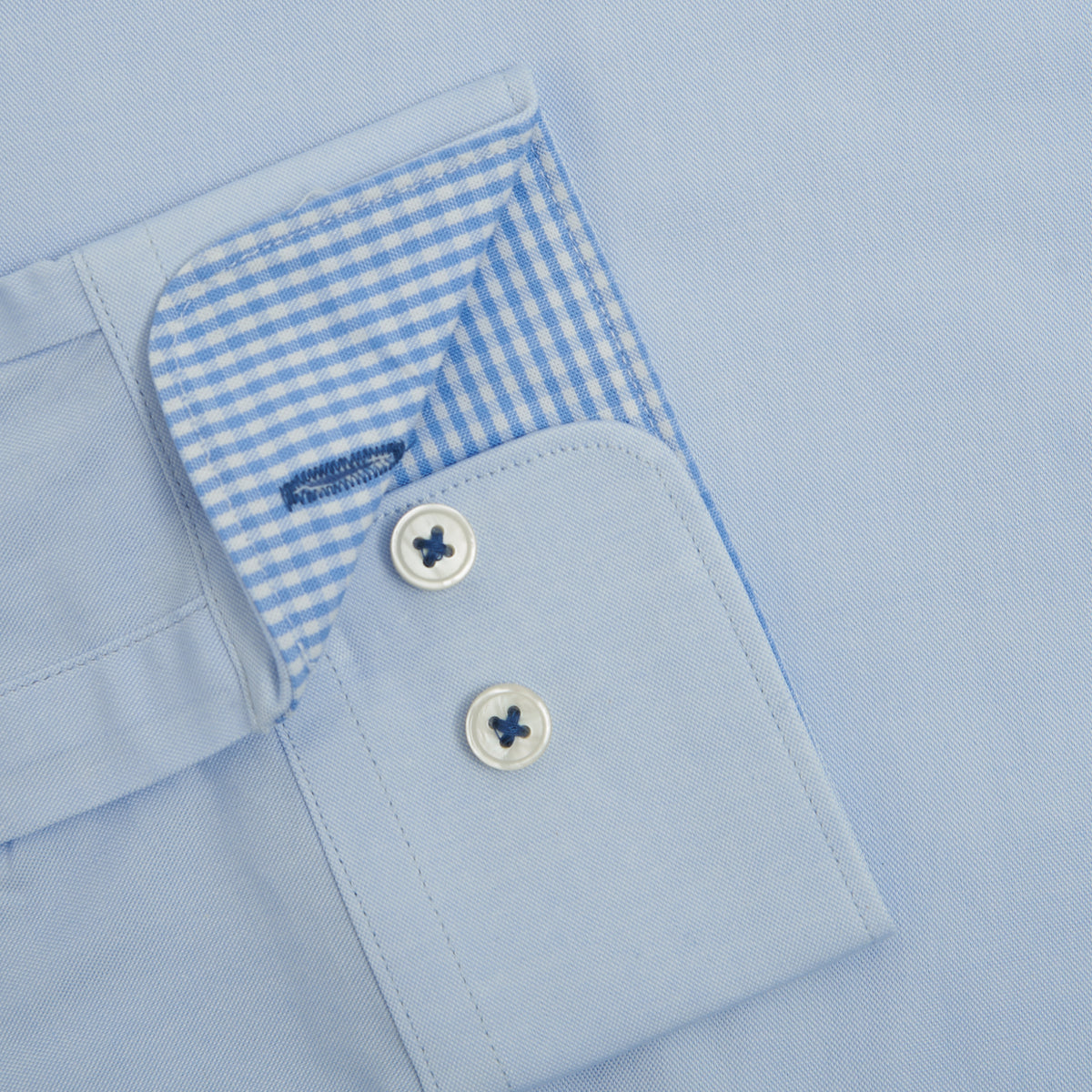 CASUAL STRETCH BLUE BUTTON CUFF SHIRT