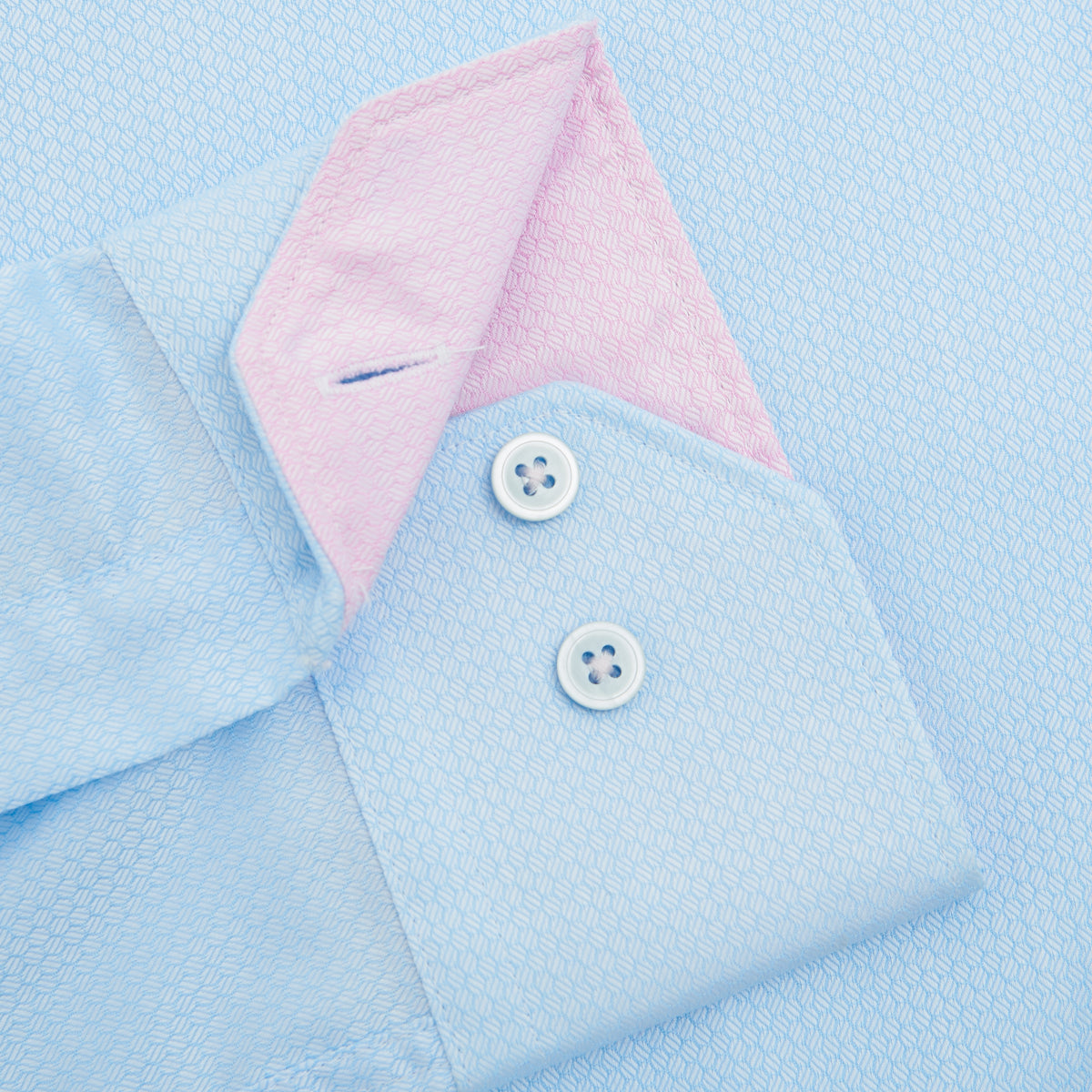 CIRCLE DOBBY SKY BLUE SINGLE CUFF SHIRT