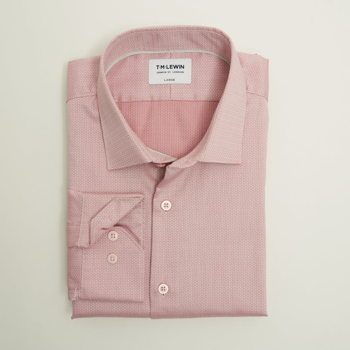 CIRCLE DOBBY DUSKY PINK SINGLE CUFF SHIRT