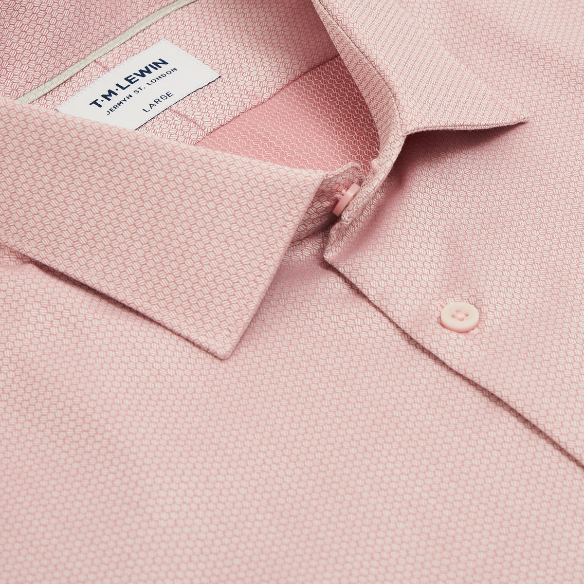 CIRCLE DOBBY DUSKY PINK SINGLE CUFF SHIRT