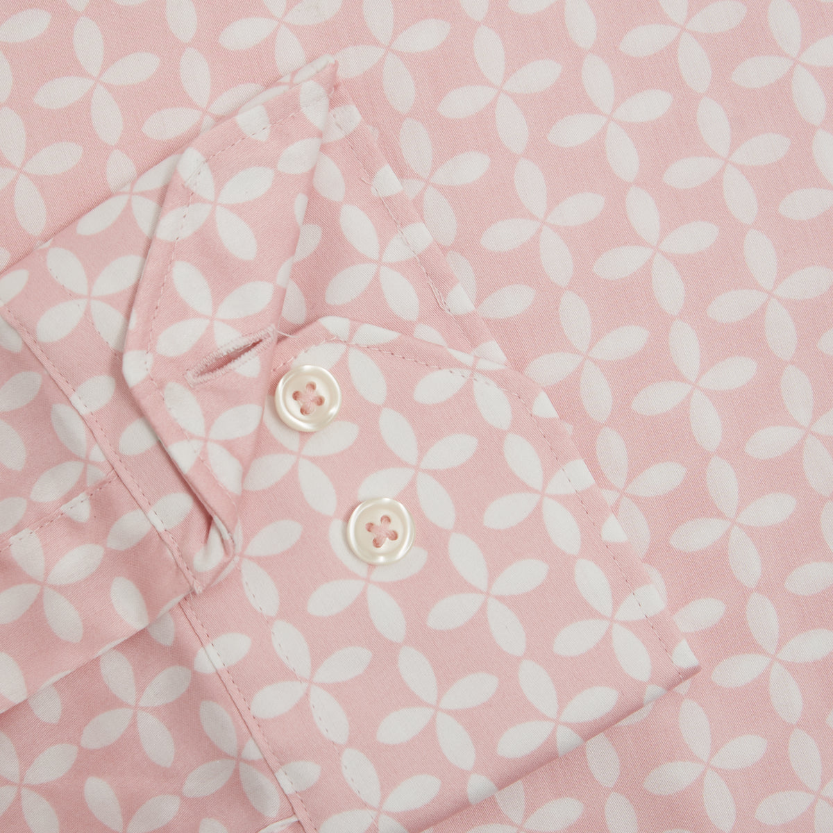 GEOMETRIC PINK AND WHITE SINGLE CUFF SHIRT