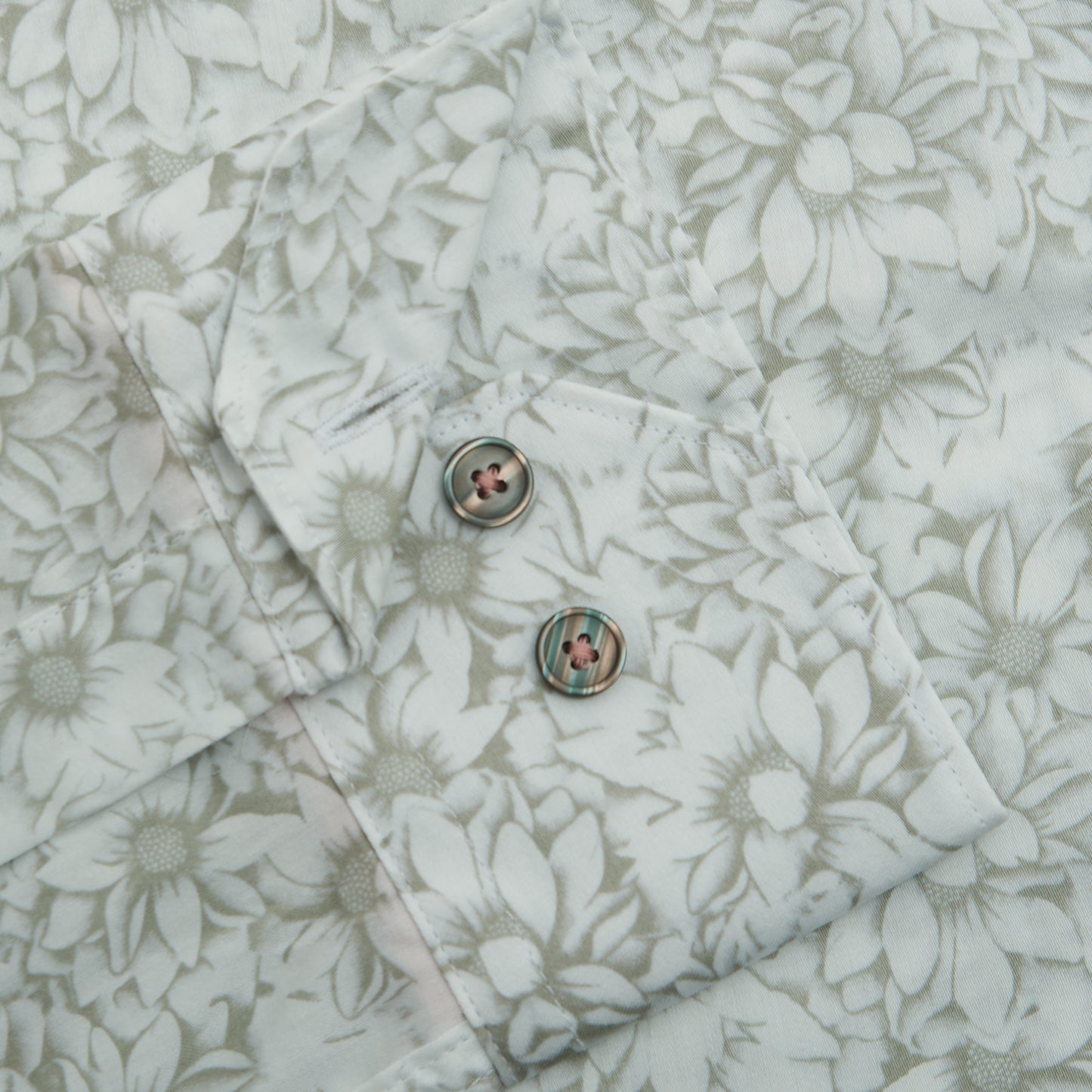 MILLENNIAL COLOUR COLLECTION FLORAL SAGE SINGLE CUFF SHIRT