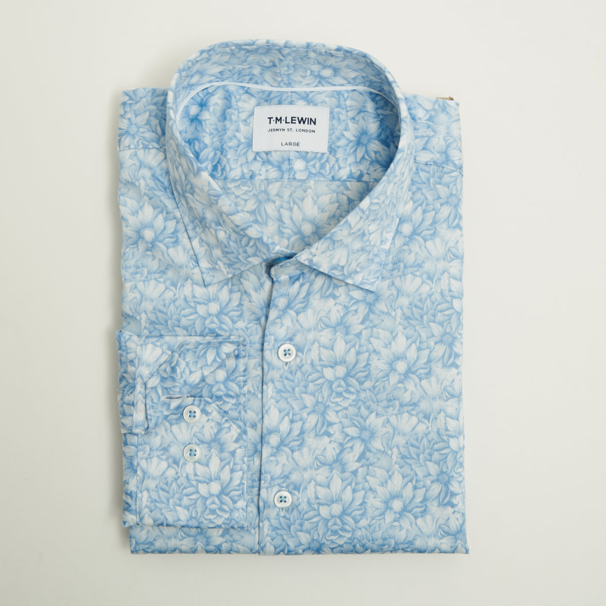 MILLENNIAL COLOUR COLLECTION FLORAL BLUE SINGLE CUFF SHIRT