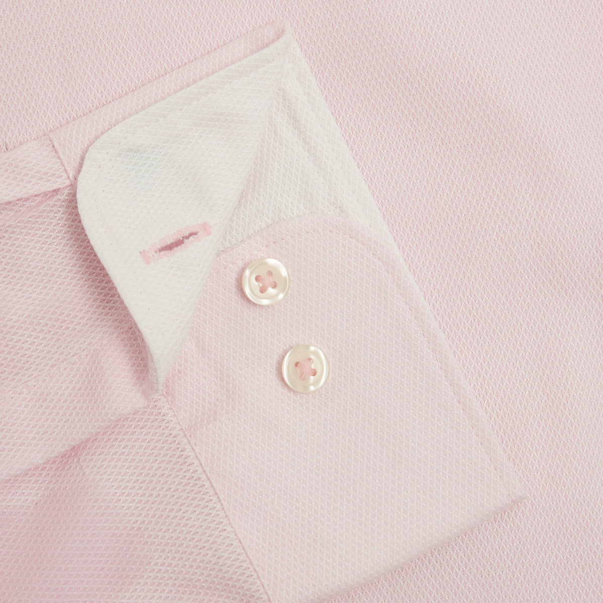 LENO WEAVE SLIM FIT PINK BUTTON CUFF SHIRT