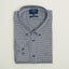 OXFORD WEAVE SUPIMA  COTTON SLIM FIT NAVY GINGHAM BUTTON CUFF SHIRT