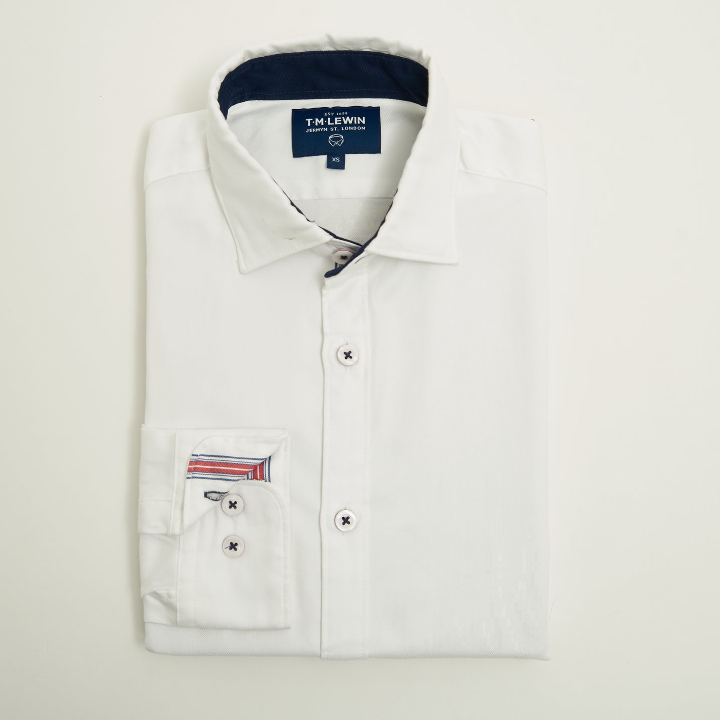 CASUAL SELVEDGE STRIPE SLIM FIT WHITE SINGLE CUFF SHIRT