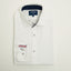 CASUAL SELVEDGE STRIPE SLIM FIT WHITE SINGLE CUFF SHIRT