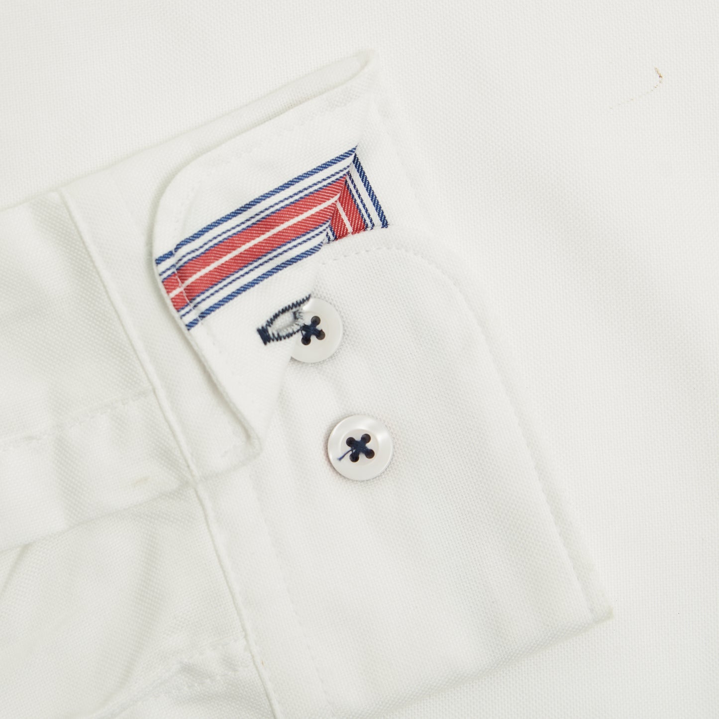 CASUAL SELVEDGE STRIPE SLIM FIT WHITE SINGLE CUFF SHIRT