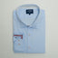 CASUAL SELVEDGE STRIPE SLIM FIT BLUE SINGLE CUFF SHIRT