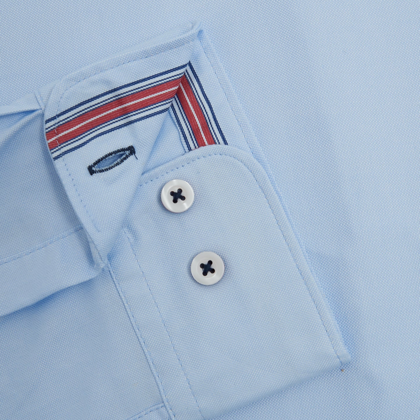 CASUAL SELVEDGE STRIPE SLIM FIT BLUE SINGLE CUFF SHIRT