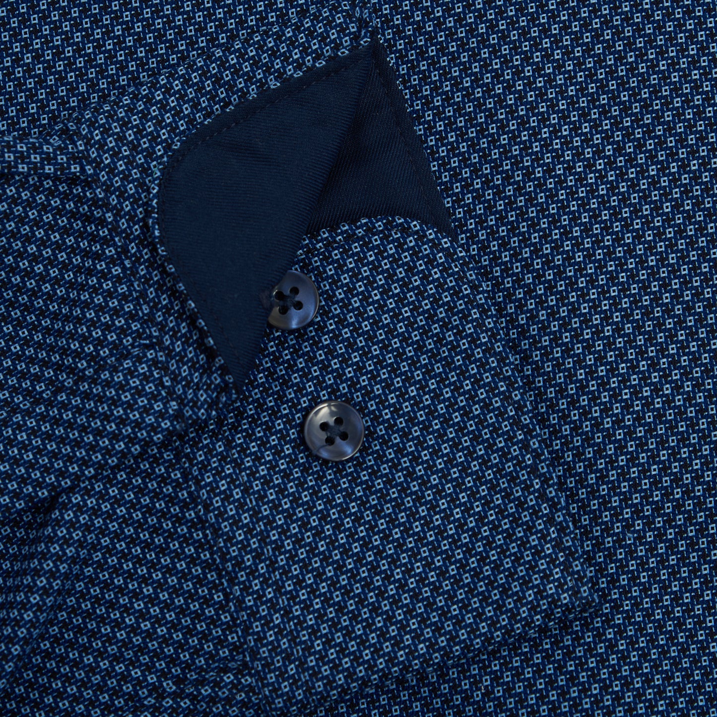 SLIM FIT NAVY TEXTURED SINGLE CUFF SHIRT