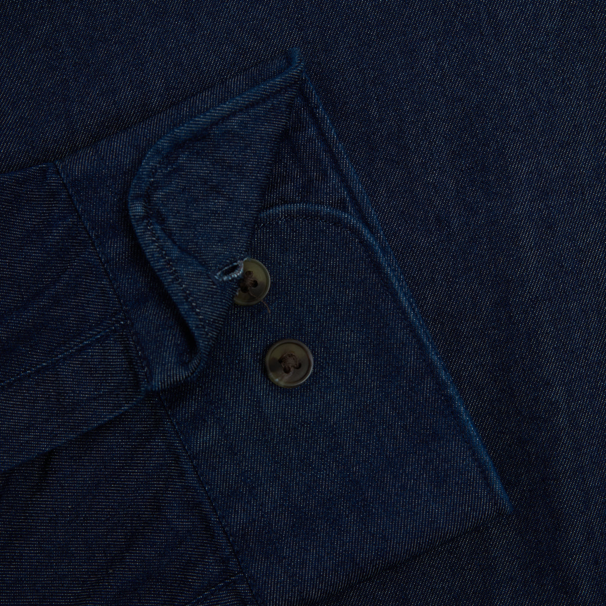 INDIGO DOUBLE-SIDED SLIM FIT NAVY SINGLE CUFF SHIRT
