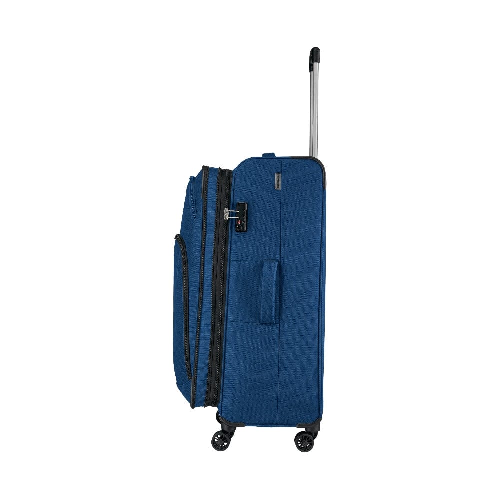 Wenger Beaumont Lite  Medium Softside Expandable 80cm Check-In Luggage Trolley Blue - 612384
