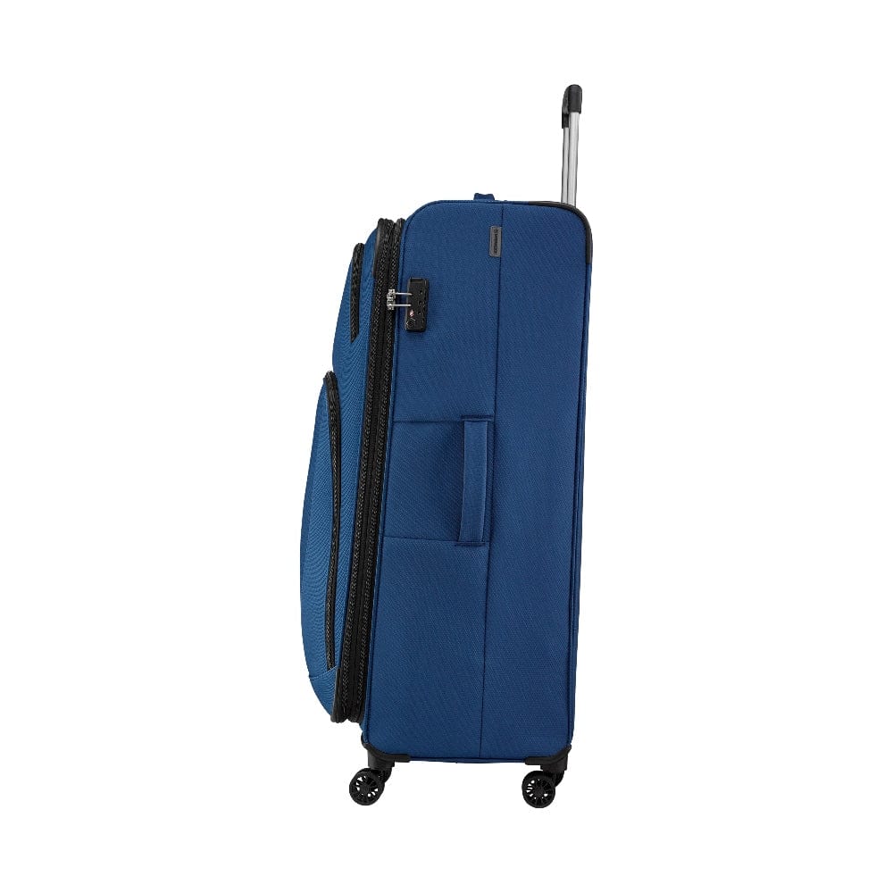 Wenger Beaumont Lite Large Softside Expandable 90cm Check-In Luggage Trolley Blue - 612386