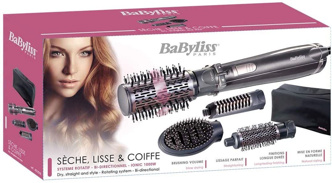 BaByliss Ceramic Rotating Ionic Air Brush 1000 Watts with Paddle Brush - Jashanmal Home