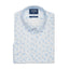 BOTANICAL PRINTS SLIM FIT WHITE BUTTON CUFF OXFORD SHIRT
