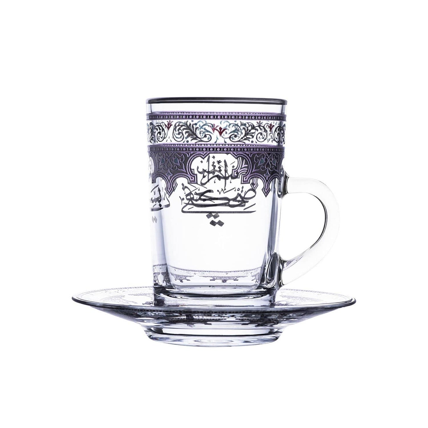 DIMLAJ SUROOR 12PC TEA CUP AND SAUCER PLATUNUM - 46997