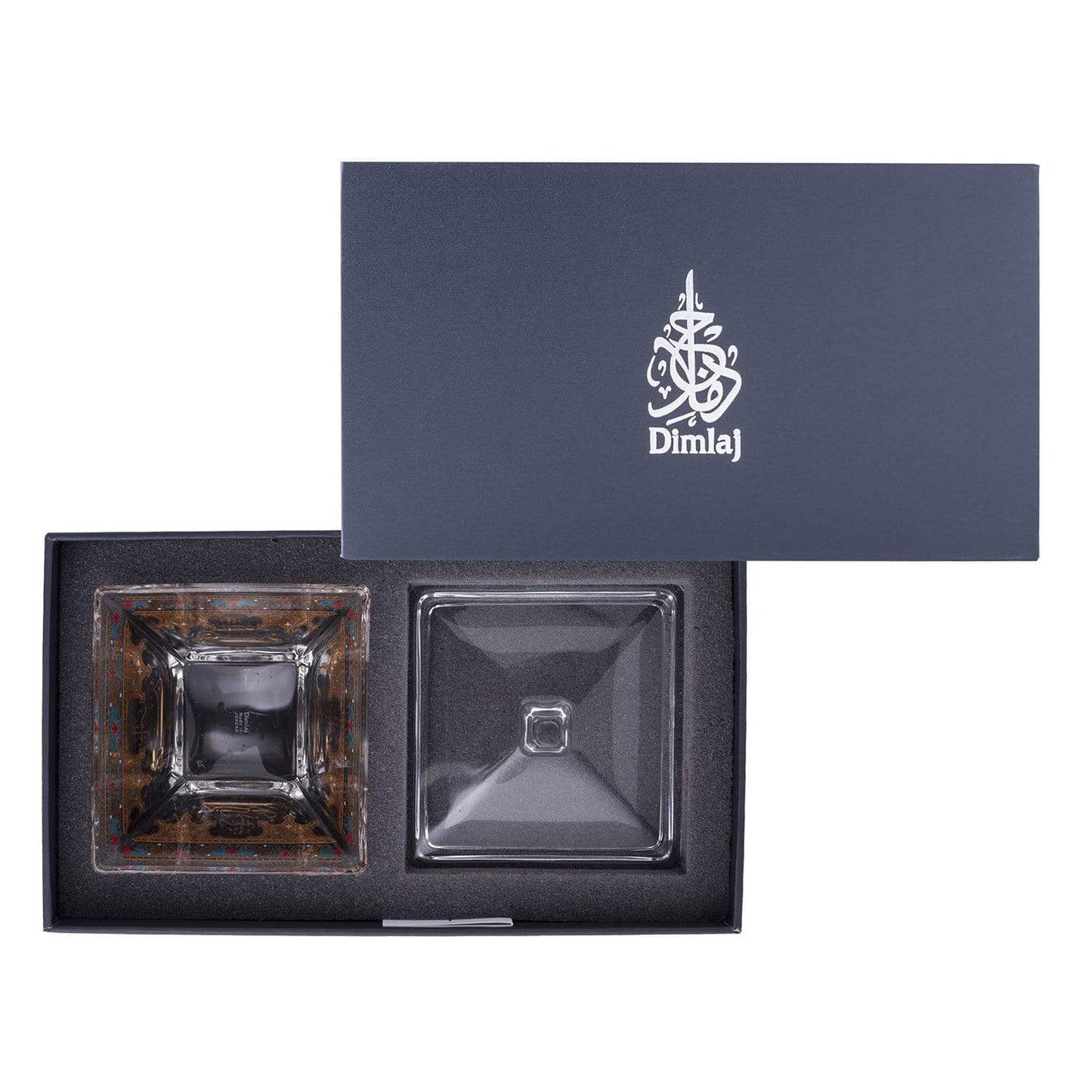 DIMLAJ SUROOR GLASS SUGAR BOWL GOLD - 47002