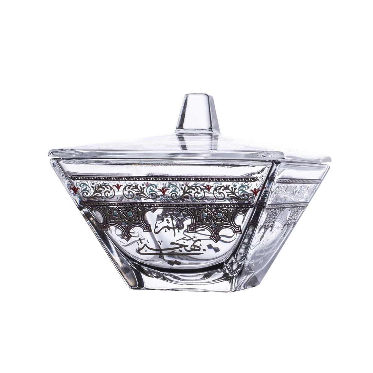 DIMLAJ SUROOR GLASS SUGAR BOWL PLATINUM - 47003