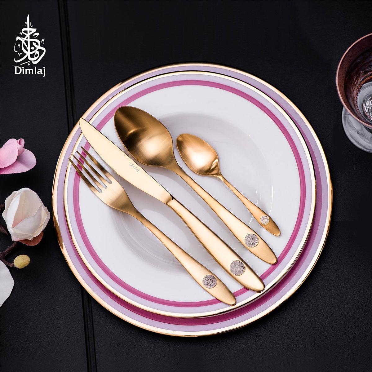 KAREEM SATINE GOLD 24PC CUTLERY SET - 23417