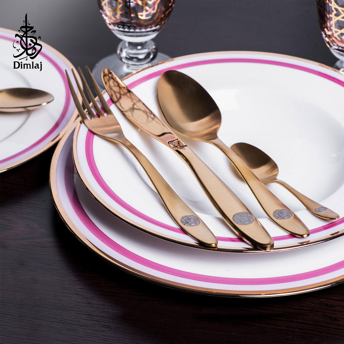 KAREEM SATINE GOLD 24PC CUTLERY SET - 23417