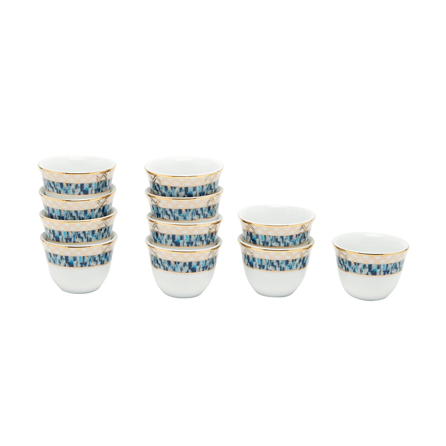 DANKOTUWA MAURICE BLUE AND GOLD 12PC CAWA CUPS - MAUR-0182/12