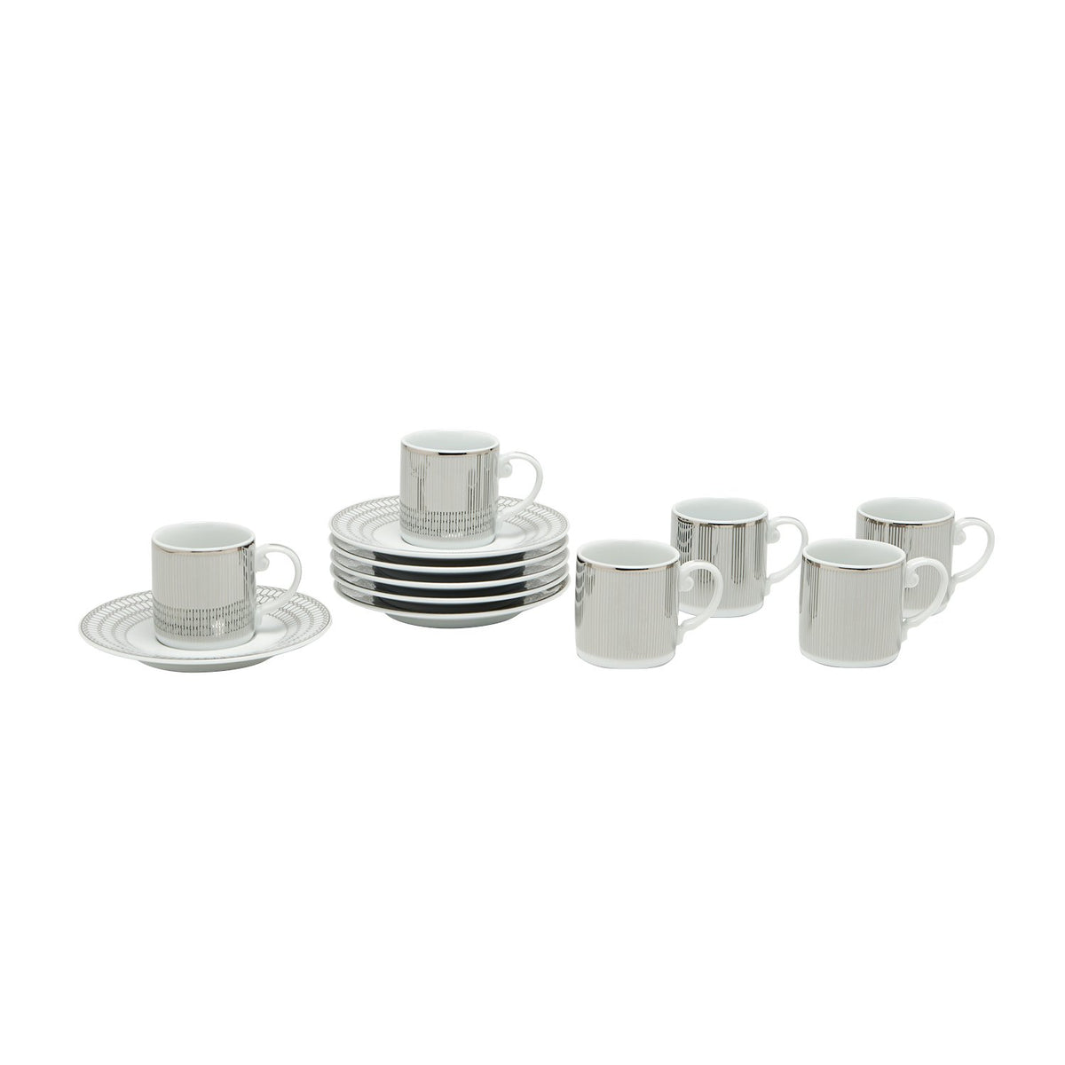 DANKOTUWA FOSTER PLATINUM DEMITASSE COFFEE CUP AND SAUCER SET - FOST-11792/693/6-P