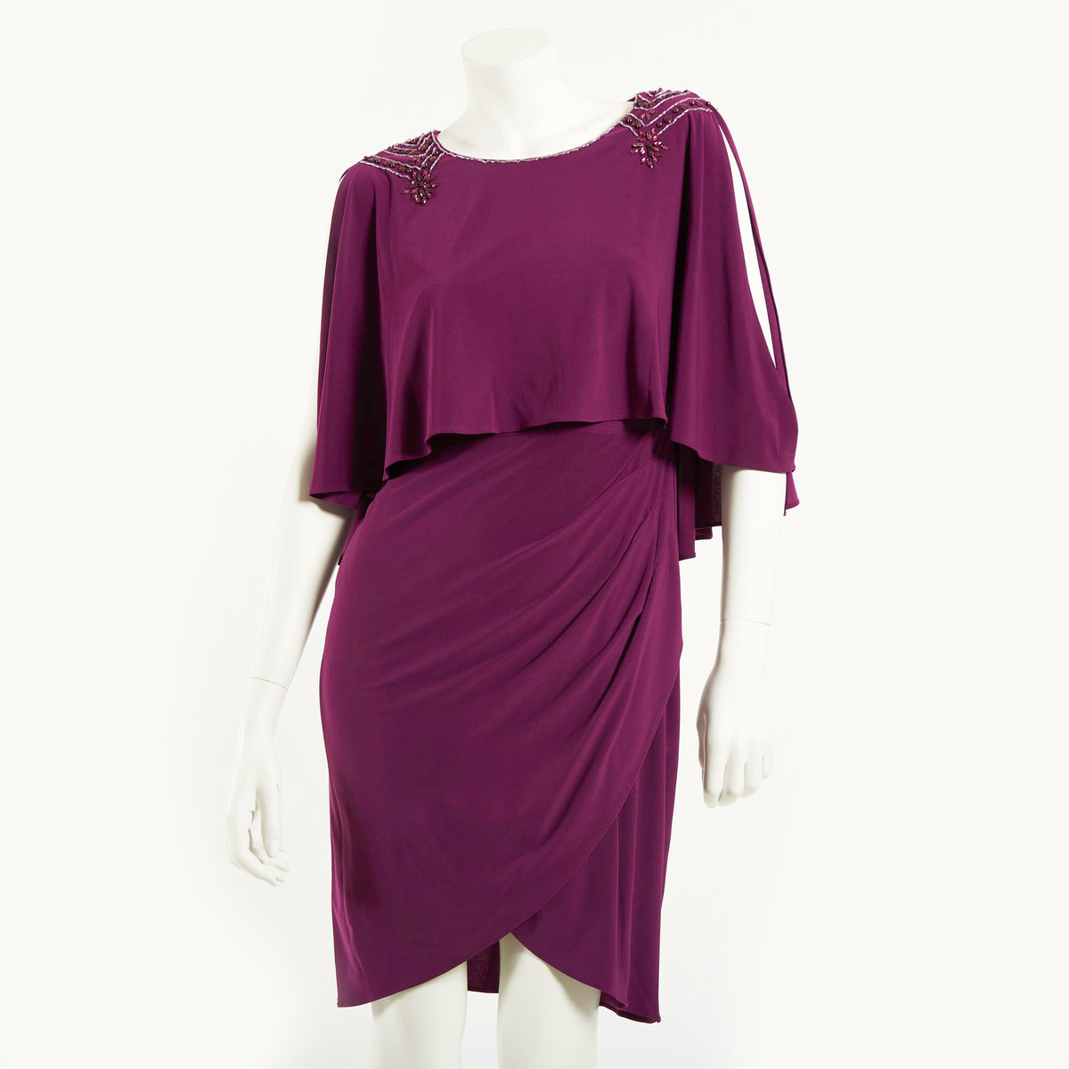 MTE JRSY DRAPED DRES W/BDG