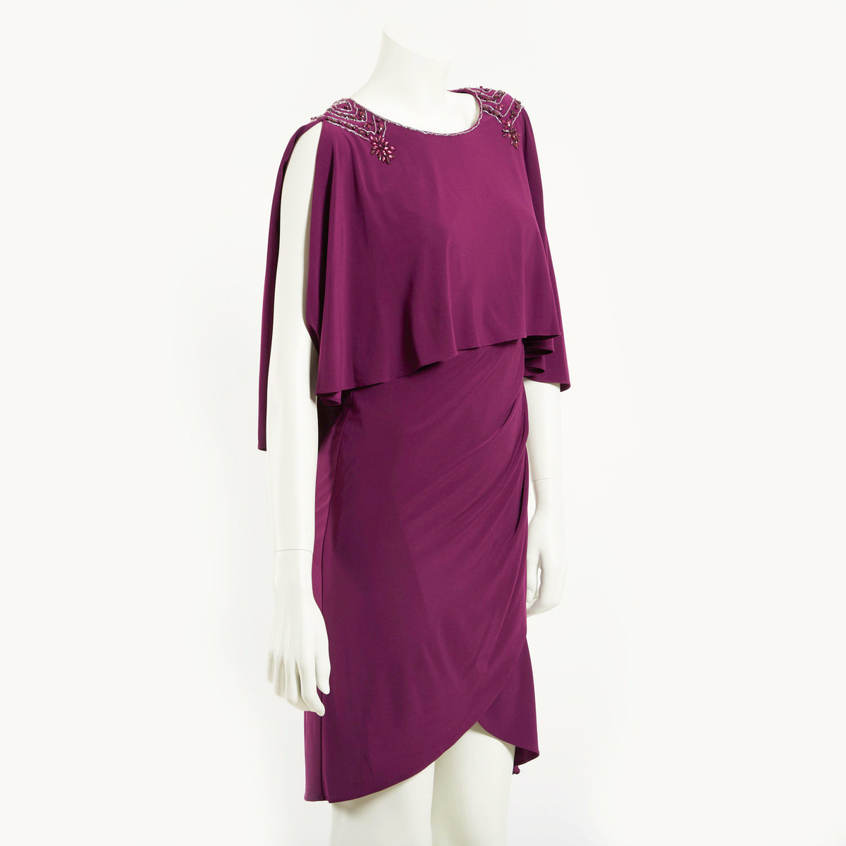 MTE JRSY DRAPED DRES W/BDG