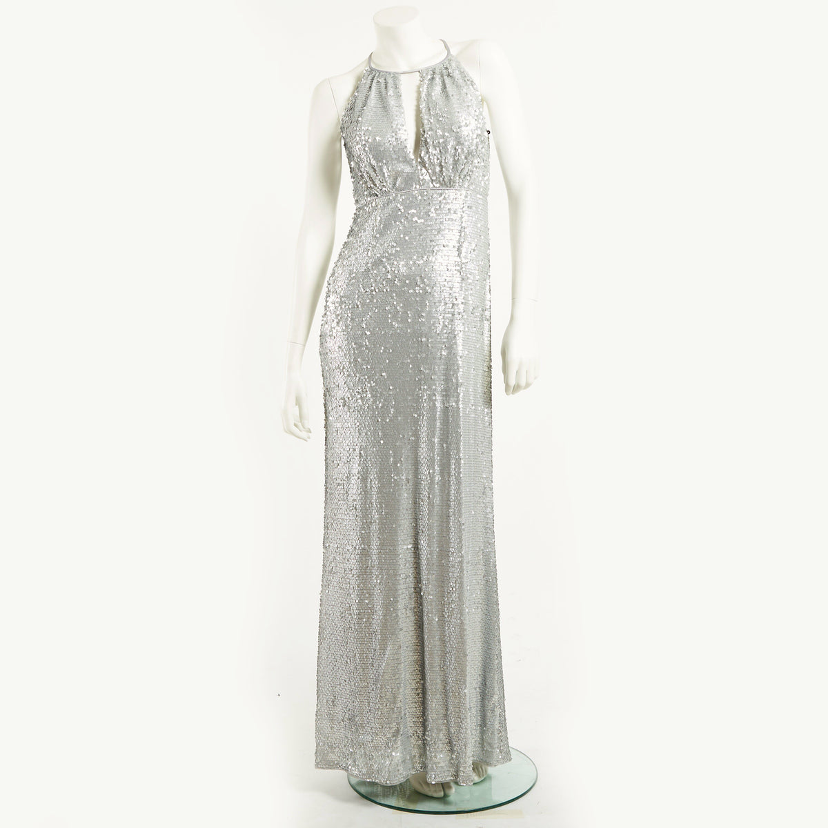 SEQUIN PAILLETTE V-NECK GOWN