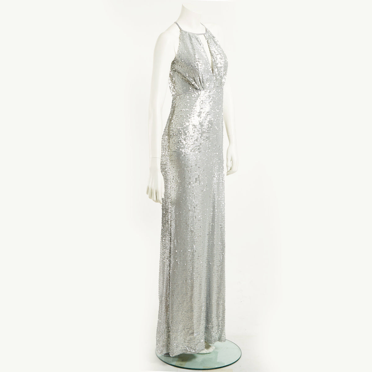 SEQUIN PAILLETTE V-NECK GOWN