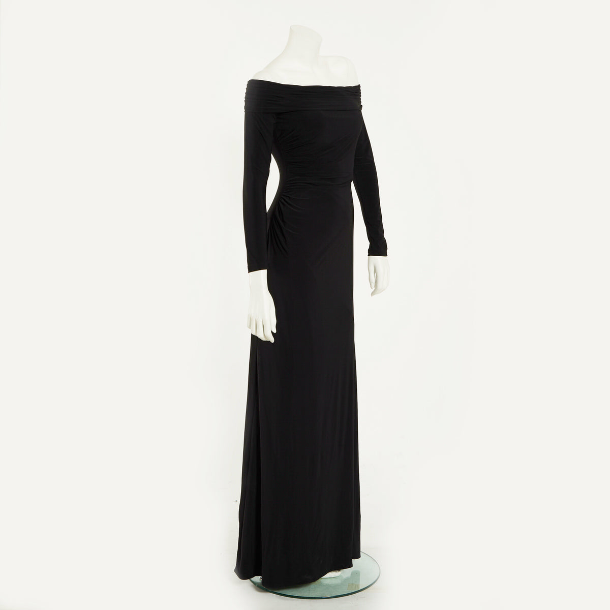 DRAPPED JERSEY LONG DRESS