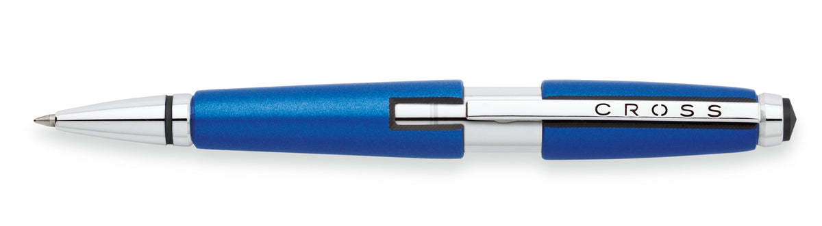 CROSS EDGE CLICK-CLOSE SELECTIP ROLLERBALL PEN NITRO BLUE WITH CHROME TRIMS AT0555-3
