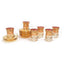 Combi Clarice Tea Cup and Saucer Set - Red and Amber, 12 Piece - G597Z-RED&AM/35