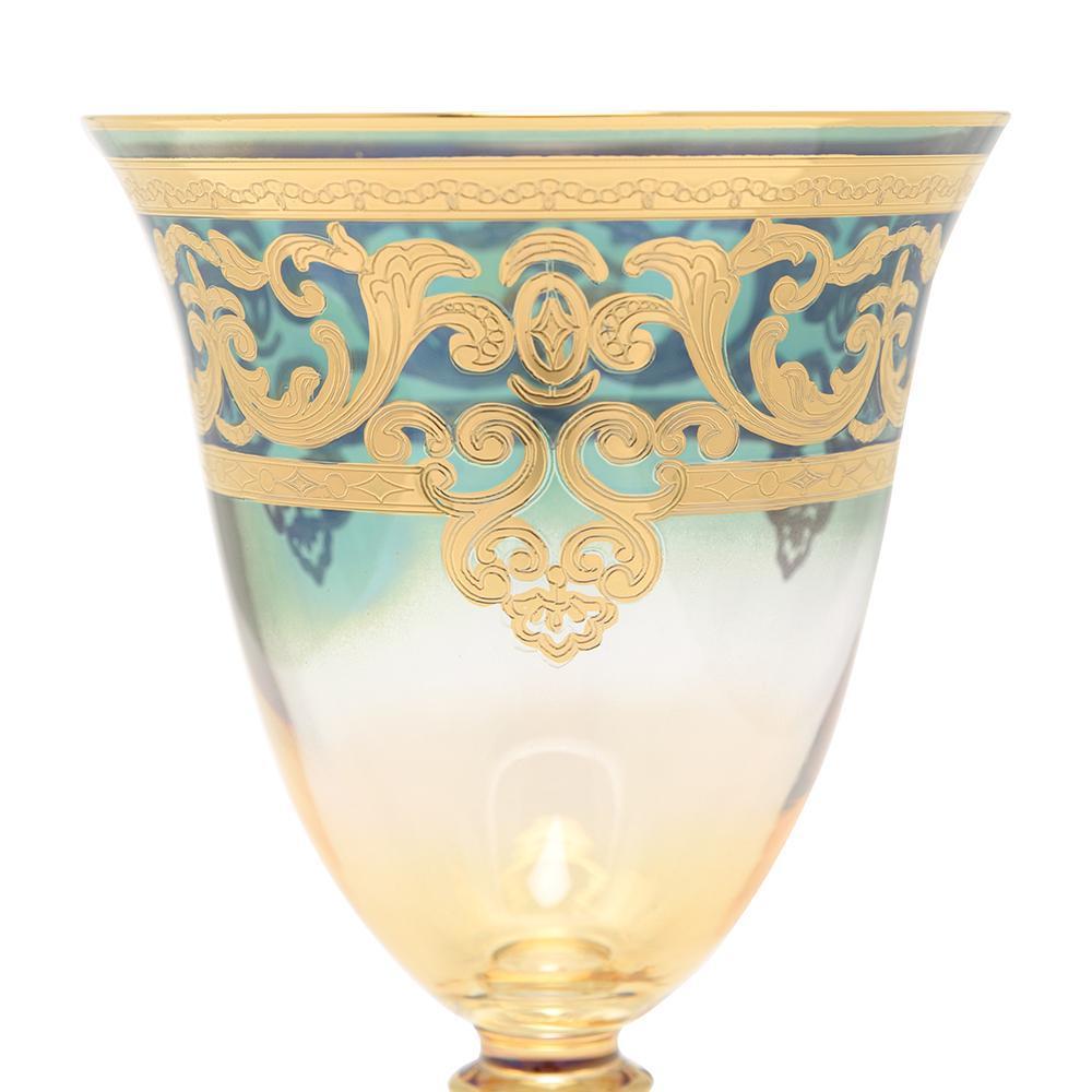 Combi Geneva Goblet Set - Amber and Green, 260 ml, Large, 6 Piece - G694Z-AMGRN/96 - Jashanmal Home